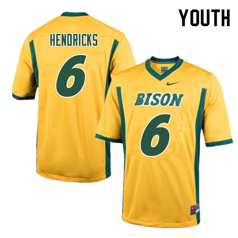 Youth #6 James Hendricks North Dakota State Bison College Football Jerseys Sale-Yellow